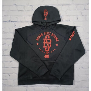 Sugar Bert Hoodie Mens Sz M Black Boxing‎ Pullover Polyester
